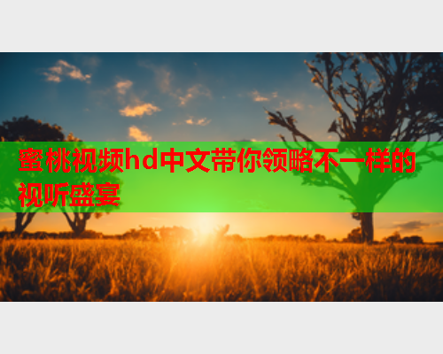 蜜桃视频hd中文带你领略不一样的视听盛宴