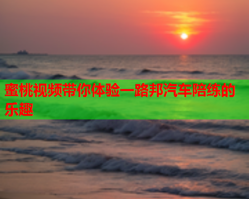 蜜桃视频带你体验一路邦汽车陪练的乐趣